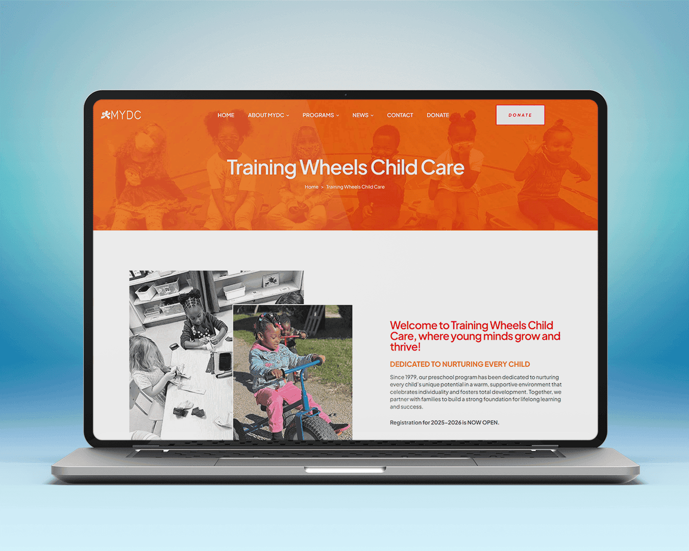 Manchester Youth Development Center Website Mockup
